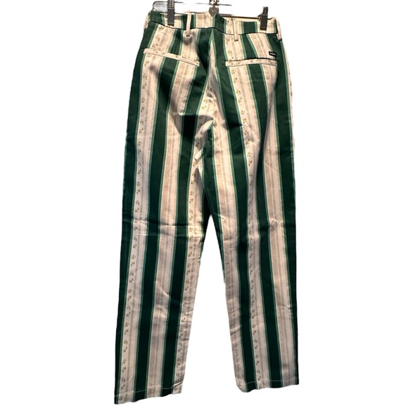 NWT RVCA x Camille Rowe Green/Cream Striped Pants | Size 26 - Picture 4 of 6